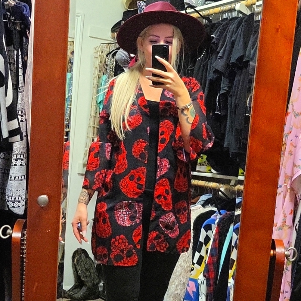 Large Red Skull kimono